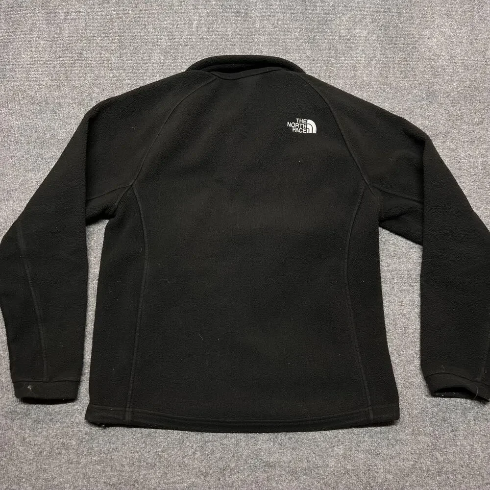 The North Face Fleece Jacket Mens Small Black Full Zip Collared Pockets Warm